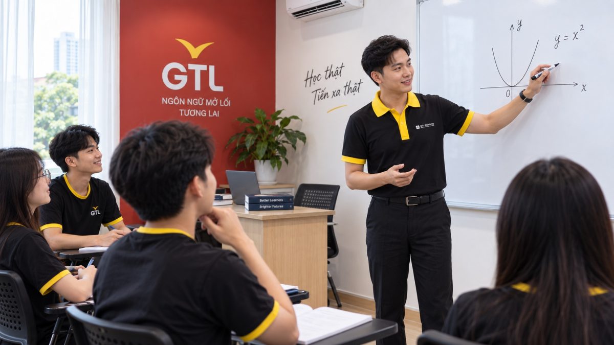 Thầy giáo GTL giảng bài trên bảng