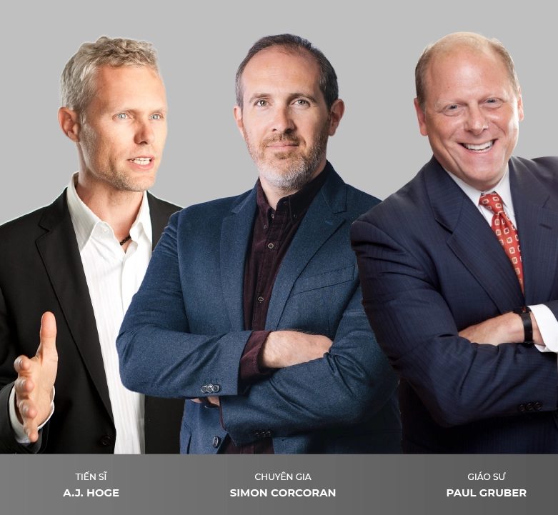 TS. A.J. Hoge, thầy Simon Corcoran và GS. Paul Gruber